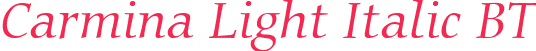 Carmina Light Italic BT